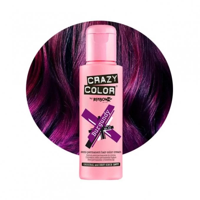 Crazy Color - Crema nuantatoare semi permanenta no.61 Burgundy 100ml