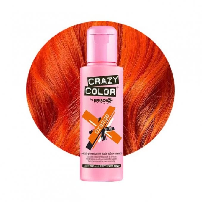 Crazy Color - Crema nuantatoare semi permanenta no.60 Orange 100ml