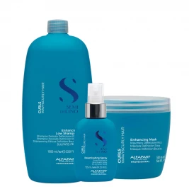 Alfaparf Curls - Pachet par cret/ondulat Sampon 1L+Masca 500ml+Spray 125ml