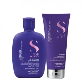 Alfaparf Blonde Yellow - Pachet neutralizare ton galben sh 250ml+cond 200ml