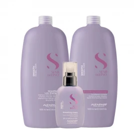 Alfaparf Smoothing - Pachet de netezire Sampon 1L+Balsam 1L+Crema 125ml