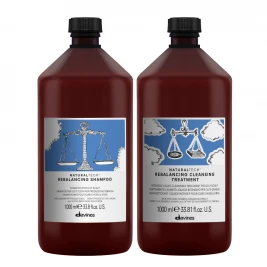 Davines - Pachet anti-sebum scalp gras Naturaltech Rebalancing Sh 1L+Treat 1L