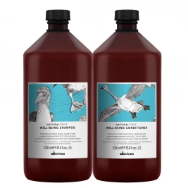 Davines - Pachet hidratant toate tipurile de par Naturaltech Well Being Sh 1L+Bls 1L