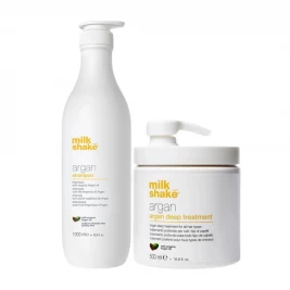Milk Shake Argan - Pachet hidratant cu ulei de argan Sampon 1L + Treat 500ml
