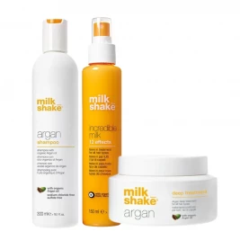Milk Shake Argan - Pachet hidratant sh 300ml + treat 200ml + incredible milk 150ml