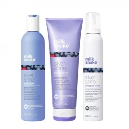 Milk Shake Silver Shine - Pachet neutralizare ton galben sh 300ml + cond 250ml + spuma 200ml