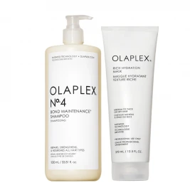 Olaplex - Pachet hidratare intensa par gros No.4 (1L) + masca 370ml