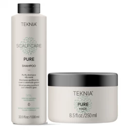 Lakme Teknia Scalp Care Pure - Pachet purificator par gras sampon 1L + masca 250ml
