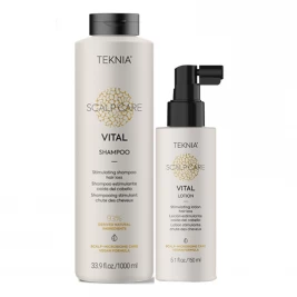 Lakme Teknia Scalp Care Vital - Pachet anticaderea parului sampon 1L+lotiune 150ml