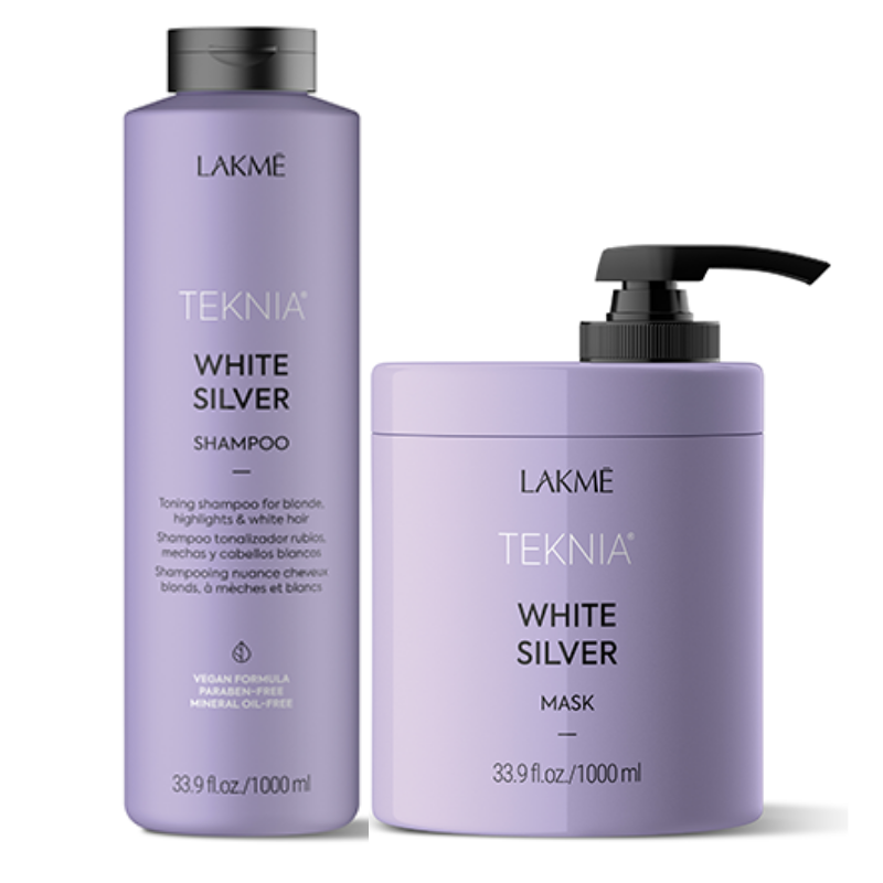 Lakme Teknia White Silver – Pachet par blond neutralizare ton galben sampon 1L+masca 1L haircare.ro imagine noua