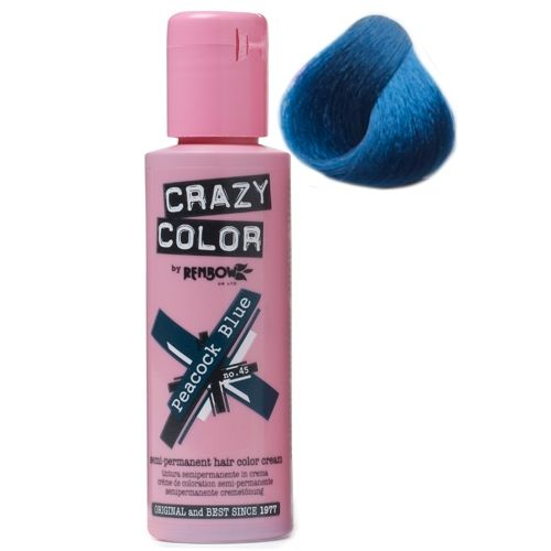 Crazy Color – Vopsea Crema Demipermanenta Peacock Blue 45 Crazy Color imagine