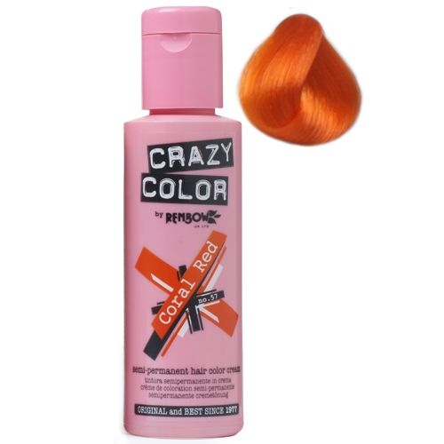 Crazy Color – Vopsea Crema Demipermanenta Coral Red 57 Crazy Color imagine noua