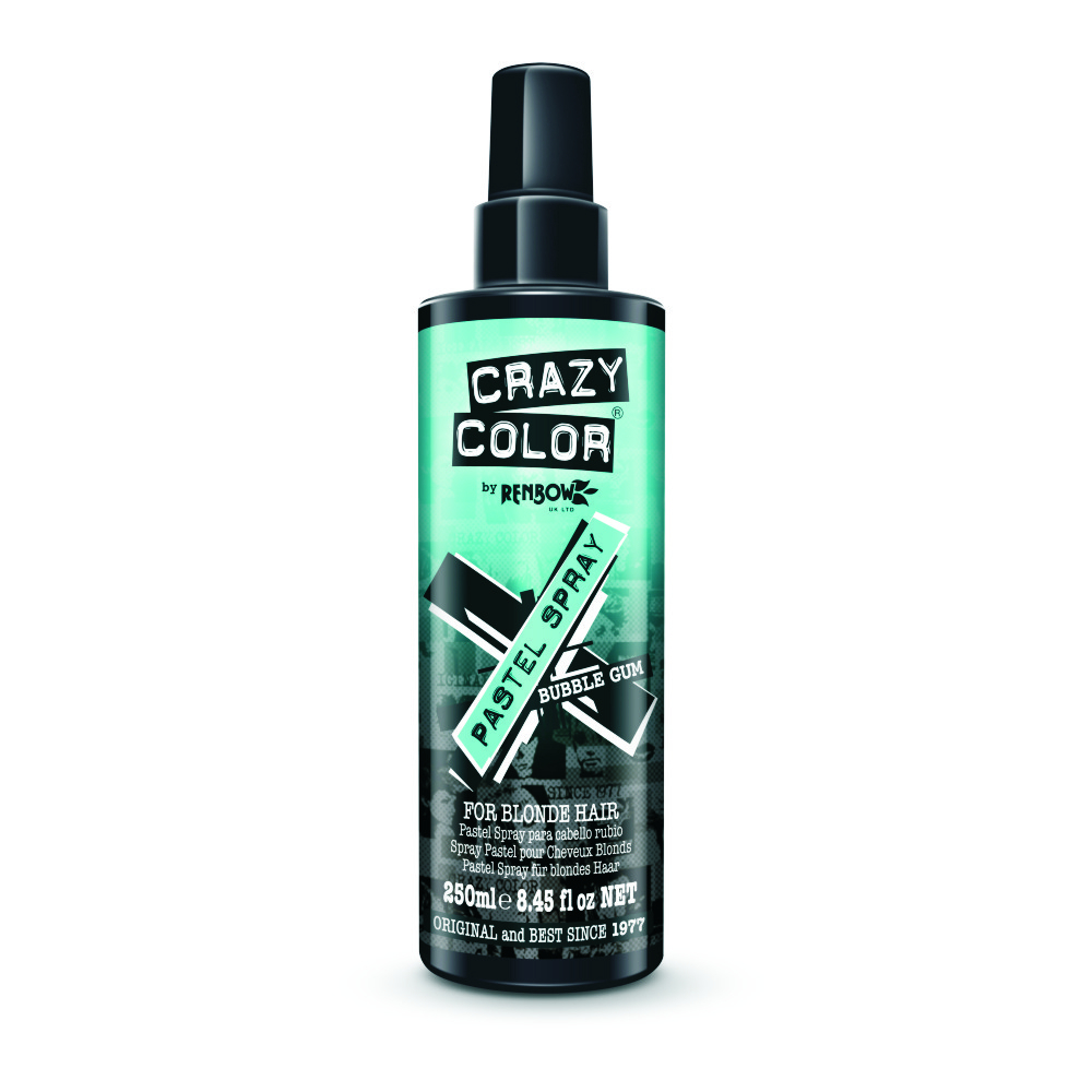 Crazy Color – Spray colorant pentru par blond decolorat Pastel Bubble Gum 250 ml Crazy Color imagine