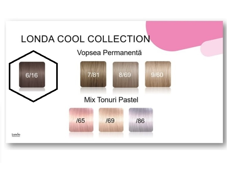 Londa Cool Collection Vopsea permanenta 6/16 (nuanta rece blond închis cu reflexii de violet) 60ml haircare.ro imagine noua